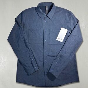 Lululemon Men NWT Soft Knit Overshirt Heather Navy, Large